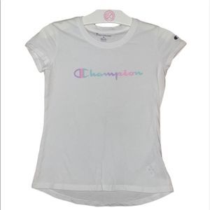 •CHAMPION• little girls t-shirt in size Medium EUC with pastel colored logo